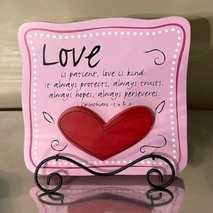 Valentines Plaque with Stand from Family Christian Stores.